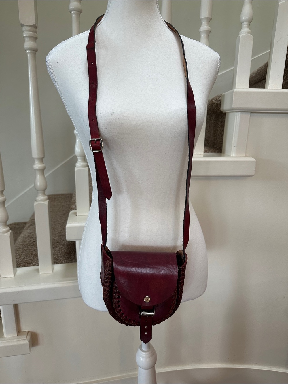 Red leather coin purse